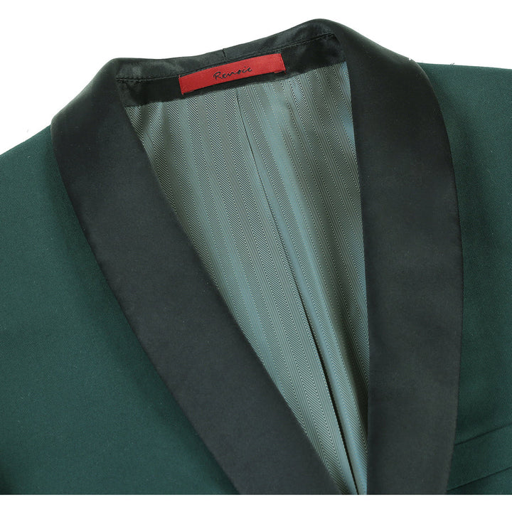 Unique Prom Suits - Interesting Fun - Mens Traditional Slim Fit Shawl Collar Hunter Green Tuxedo