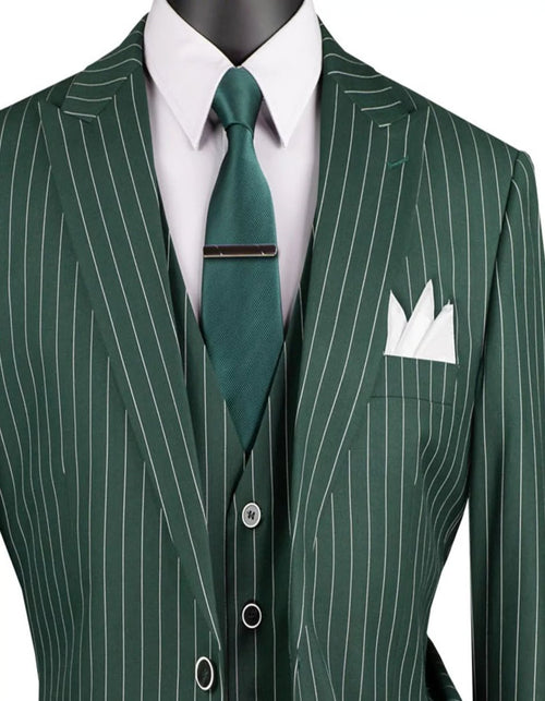 Mens Big and Tall Hunter Green Gangster Three Piece Classic Fit Suit USA Men's Outlet