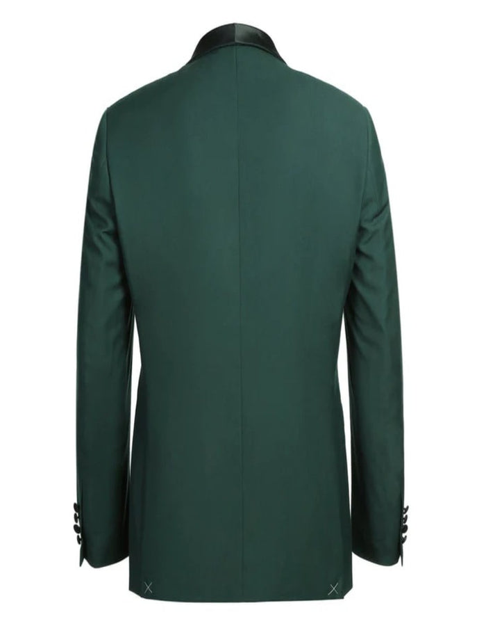 Green Prom Suit For Men - Mens Traditional Slim Fit Shawl Collar Hunter Green Tuxedo