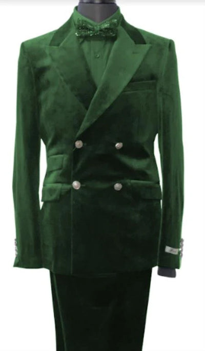 Hunter Green Velvet Smoking Jacket - Dinner Tuxedo Jacket Double Breasted Style Blazer
