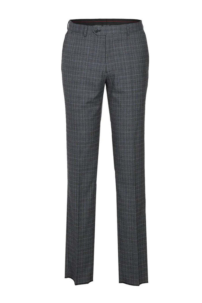 Statement Men's Outlet 3 Piece 100% Wool Suit - Light Plaid