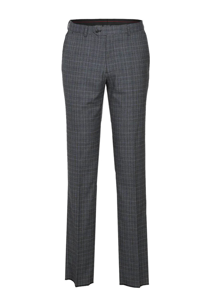 Statement Men's Outlet 3 Piece 100% Wool Suit - Light Plaid