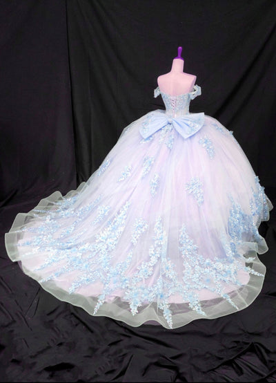 Chicas HF3124 Printed Formal Lilac BallDress Sweetheart Floral Tulle Dress