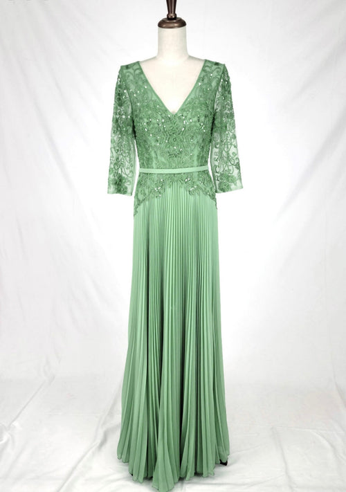 Chicas YG5038 Printed Bridal Rose Floral Floor-Length Sequin Chiffon Dress
