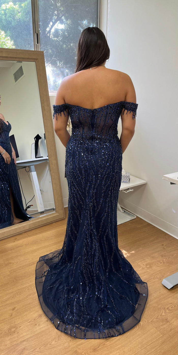Long Sequins Prom Dress Off-Shoulder Evening Gown & Plus Size By MQ2132-New Collection