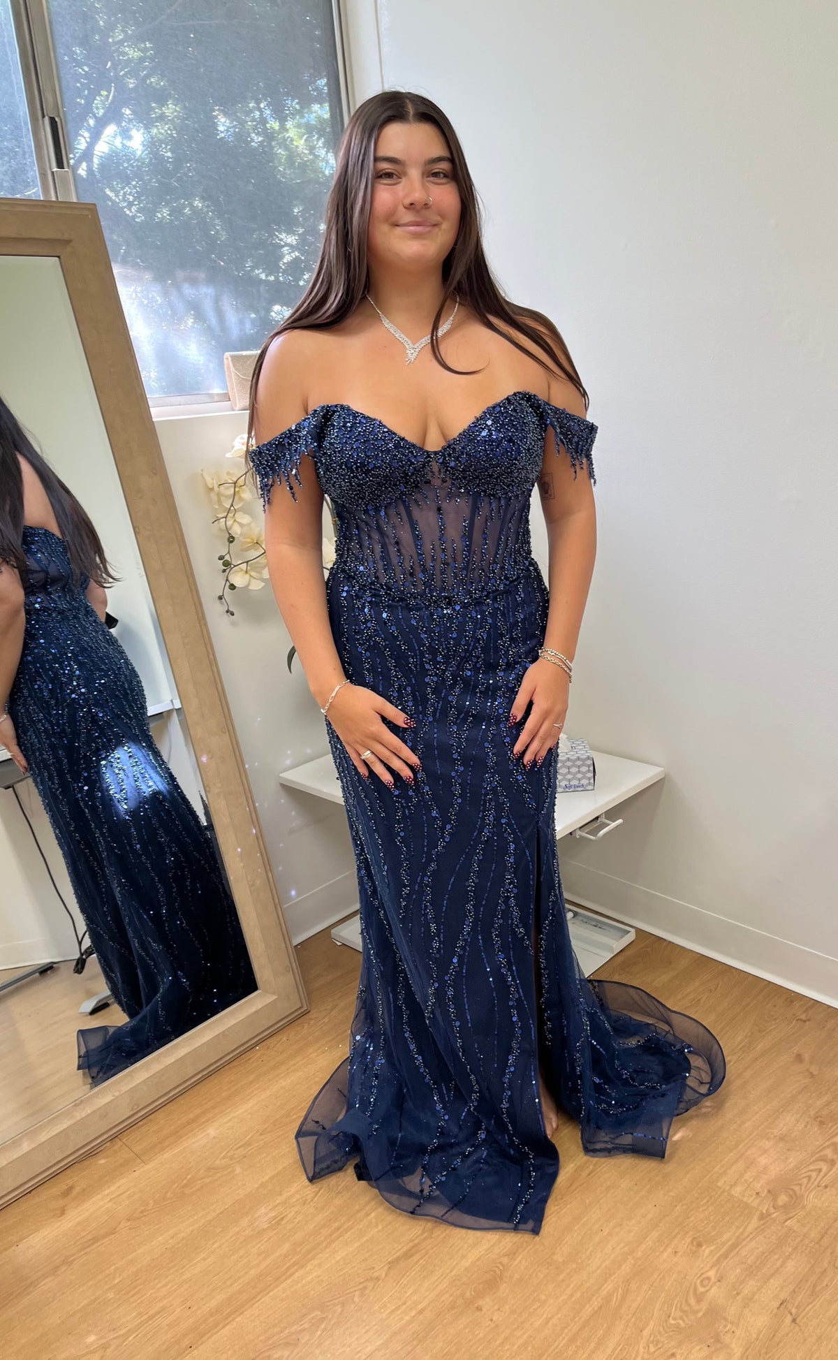 Long Sequins Prom Dress Off-Shoulder Evening Gown & Plus Size By MQ2132-New Collection