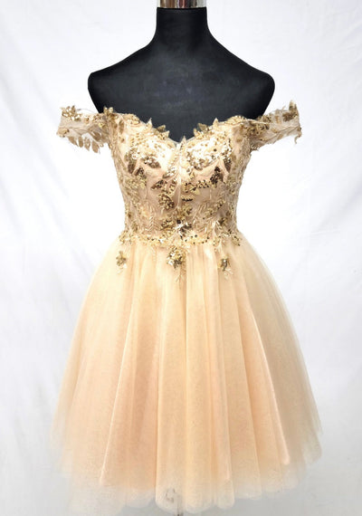 Chicas J051 Cocktail A-Line Short Sequin Embroidered Tulle Dress