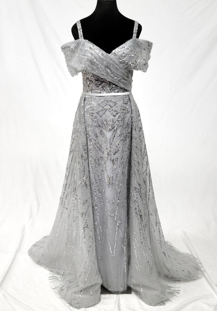 Chicas 17990 Glitter Evening A-Line Sweetheart Floor-Length Shimmer Satin Dress