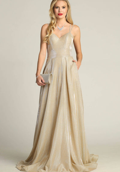 Chicas 4022 Glam Prom Blue A-Line Sweetheart Floor-Length Fabric Dress