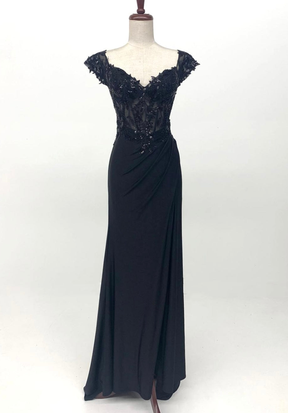 Chicas YG5027 Prom Royal Floor-Length Corset High-Slit Sequin Lace Dress
