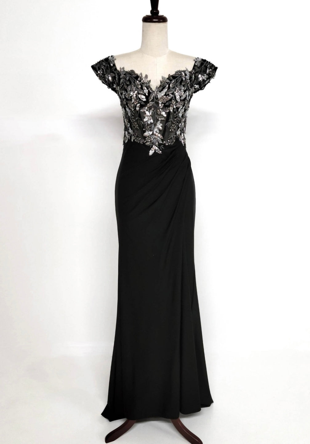 Chicas YG5027 Prom Royal Floor-Length Corset High-Slit Sequin Lace Dress