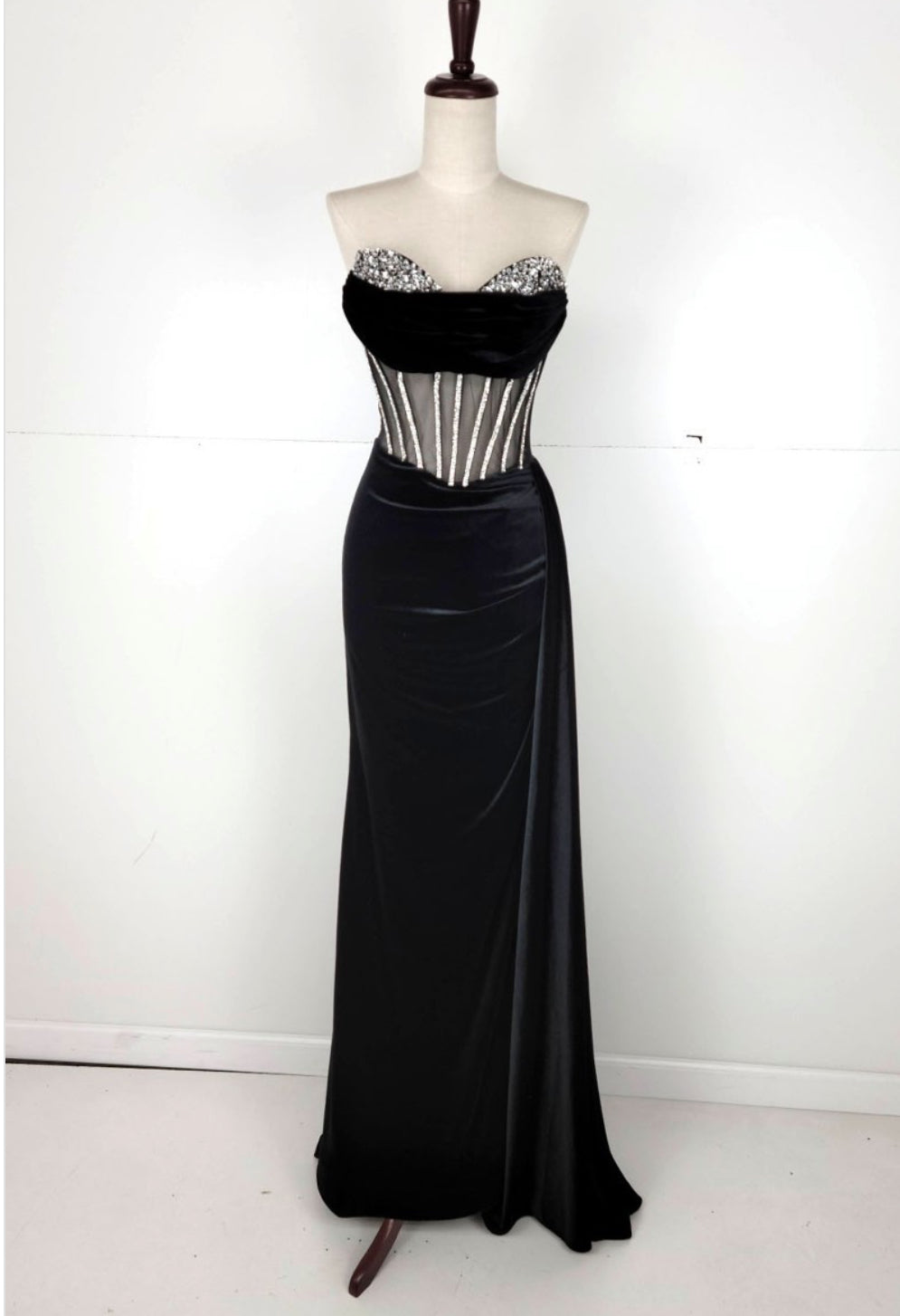 Chicas C337 Floor-Length Long Corset Chic Style Velvet Dress