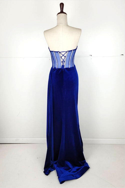 Chicas C337 Floor-Length Long Corset Chic Style Velvet Dress