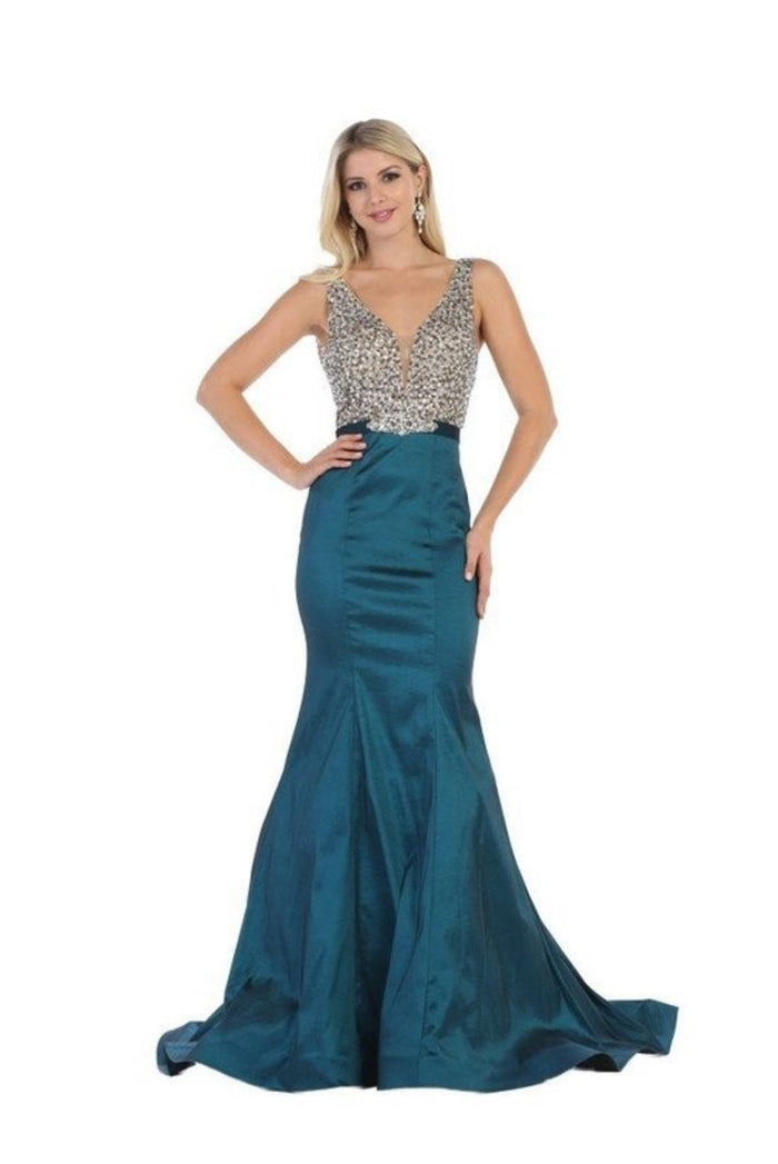 Chicas CC3023 Floor-Length Mermaid Long Chic Style Fabric Dress