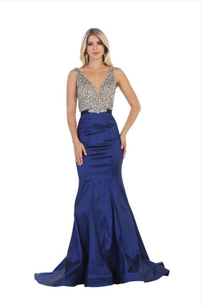 Chicas CC3023 Floor-Length Mermaid Long Chic Style Fabric Dress