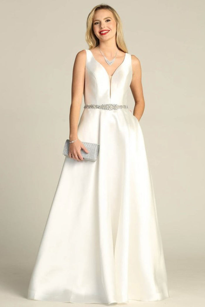 Chicas CC3021 Long Floor-Length Formal Style Taffeta Dress