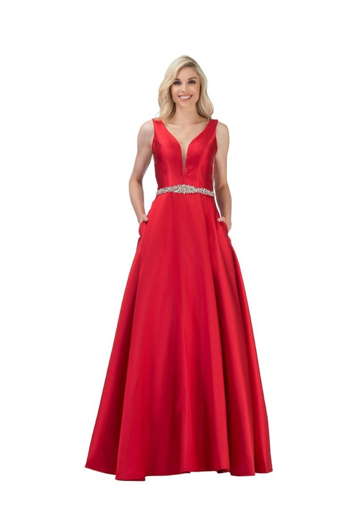 Chicas CC3021 Long Floor-Length Formal Style Taffeta Dress