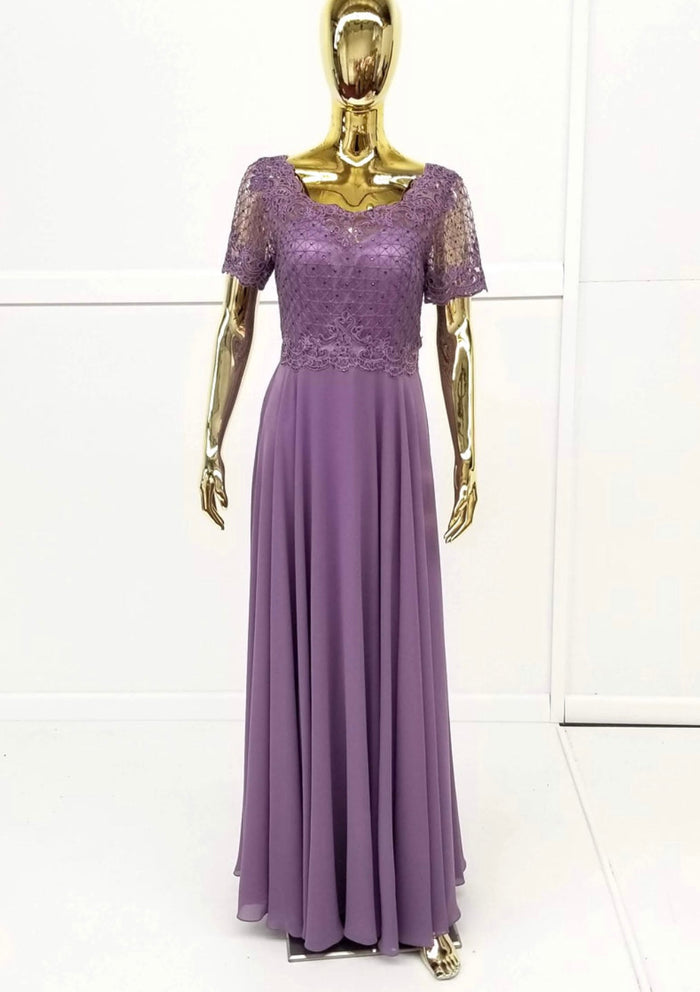 Chicas J004 Elegant Bridal Burgundy Short Embroidered Chiffon Dress
