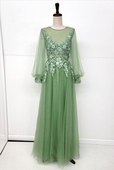 Chicas YG5029 Butterfly Floor-Length Long Chic Style Fabric Dress