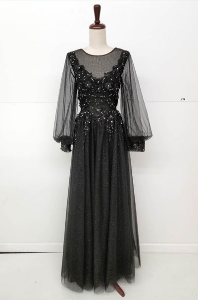 Chicas YG5029 Butterfly Floor-Length Long Chic Style Fabric Dress