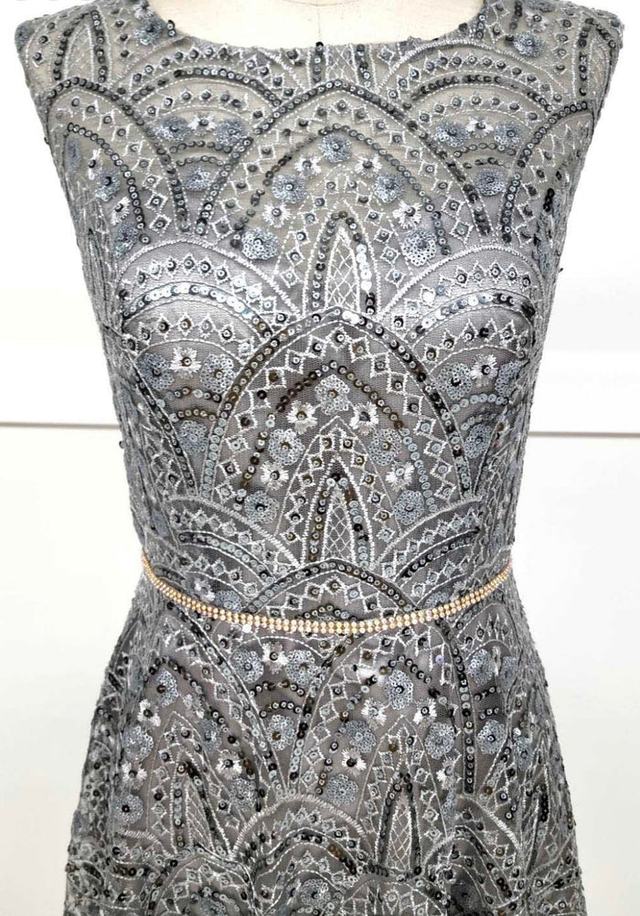 Chicas J028 Cocktail Royal A-Line Sleeveless Short Sequin Fabric Dress