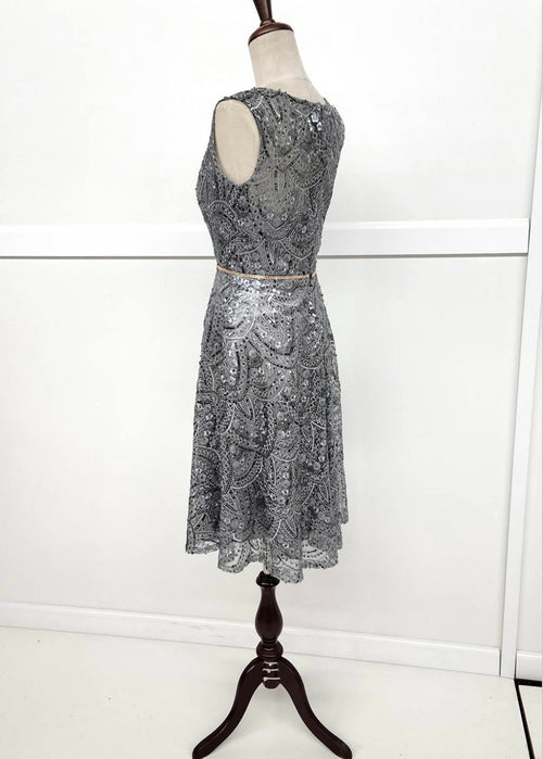 Chicas J028 Cocktail Royal A-Line Sleeveless Short Sequin Fabric Dress