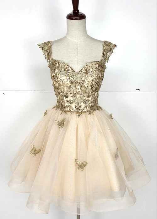 Chicas C330 Prom Red A-Line Sweetheart Butterfly Short Tulle Dress
