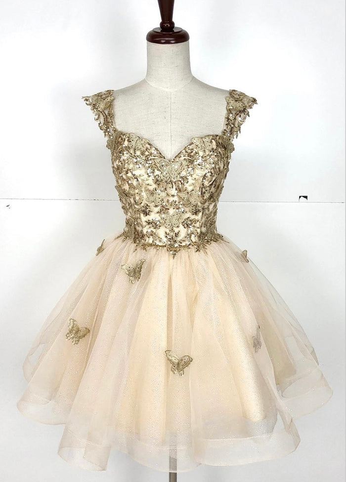 Chicas C330 Prom Red A-Line Sweetheart Butterfly Short Tulle Dress