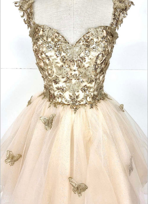 Chicas C330 Prom Red A-Line Sweetheart Butterfly Short Tulle Dress