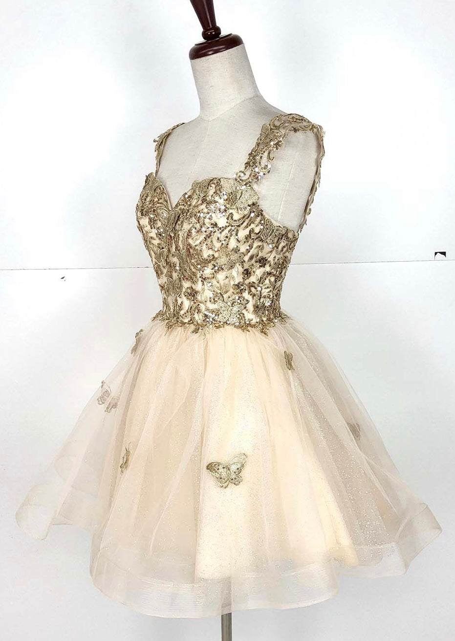 Chicas C330 Prom Red A-Line Sweetheart Butterfly Short Tulle Dress