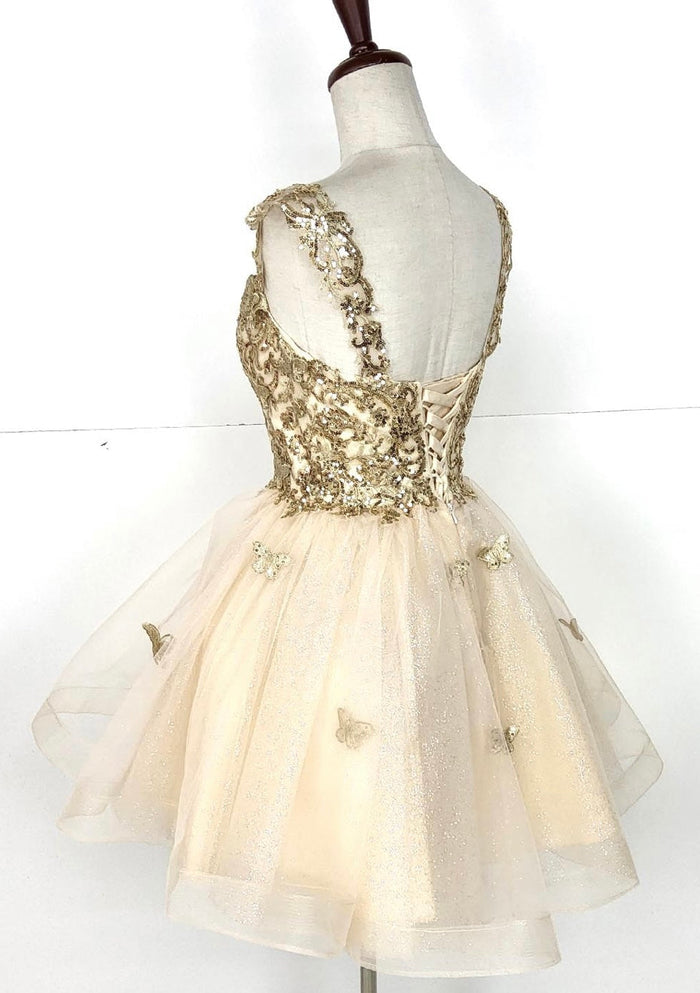Chicas C330 Prom Red A-Line Sweetheart Butterfly Short Tulle Dress