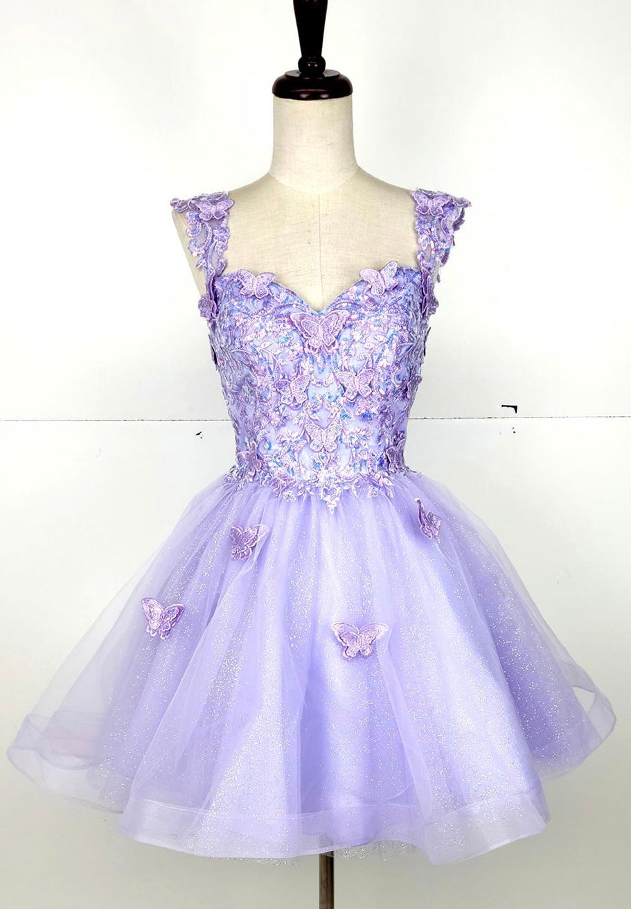 Chicas C330 Prom Red A-Line Sweetheart Butterfly Short Tulle Dress