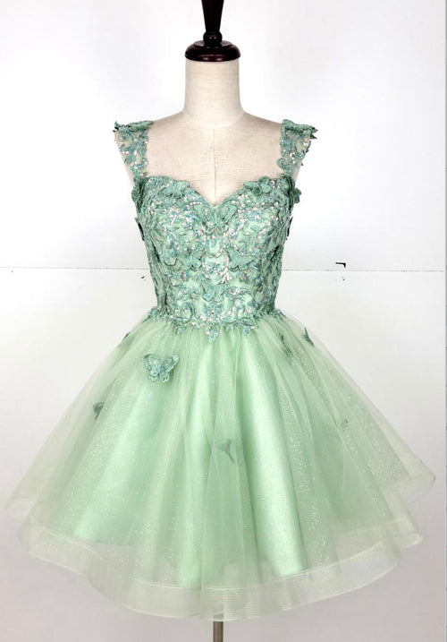 Chicas C330 Prom Red A-Line Sweetheart Butterfly Short Tulle Dress