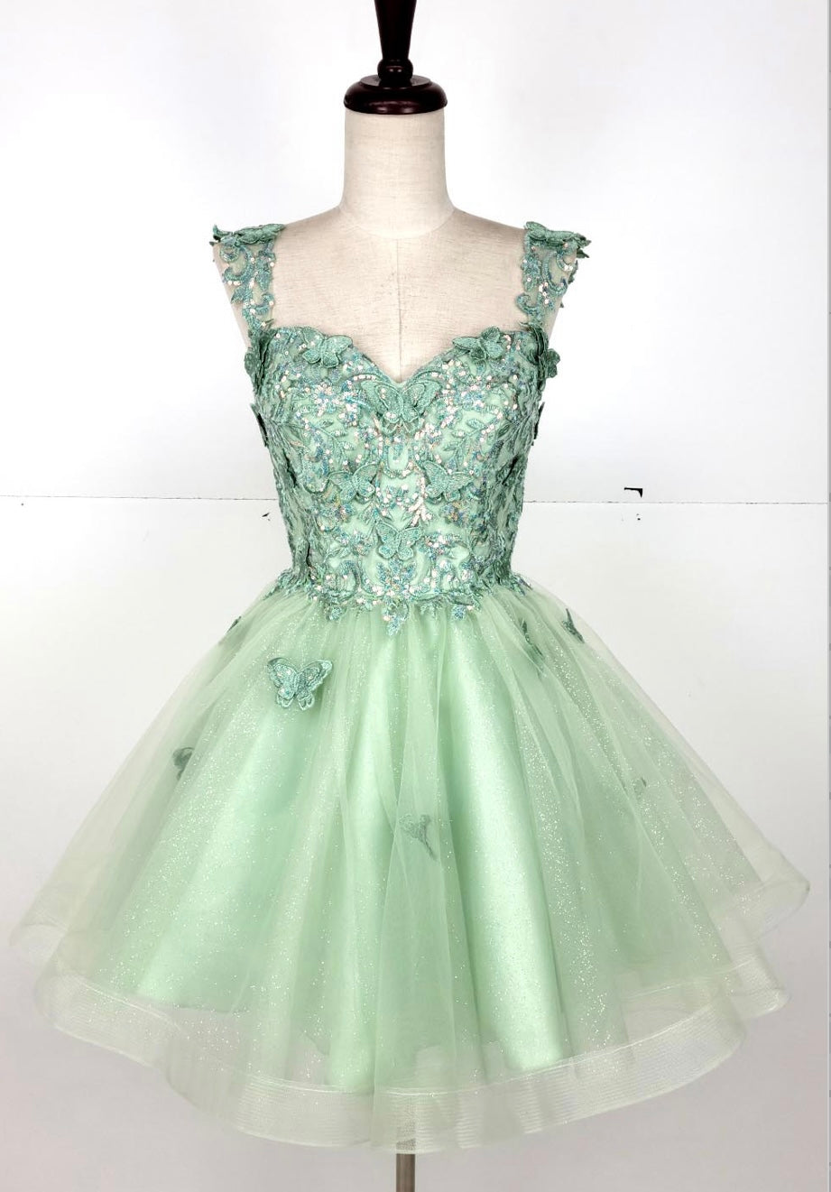 Chicas C330 Prom Red A-Line Sweetheart Butterfly Short Tulle Dress