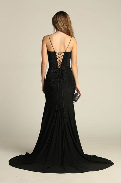 Chicas YG5026 Floor-Length Long Short Strappy Chic Style Fabric Dress