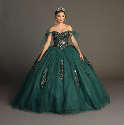 Chicas HF3086 Royal BallDress Sweetheart Floor-Length Corset Sequin Tulle Dress