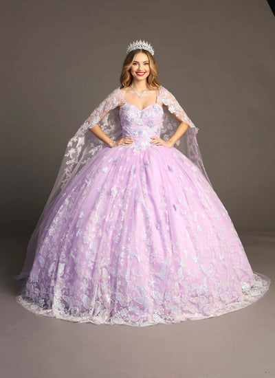 Chicas HF3097 Lilac BallDress Sweetheart Butterfly Tulle Dress