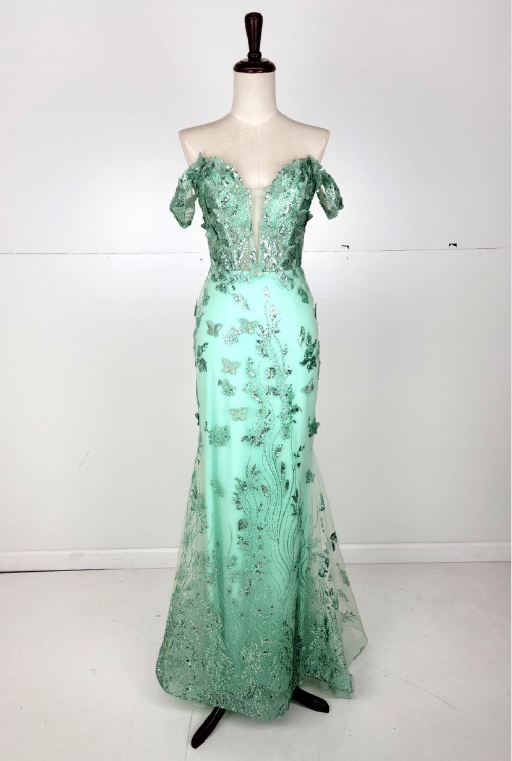 Chicas C332 Long Mermaid Off-Shoulder Chic Style Fabric Dress