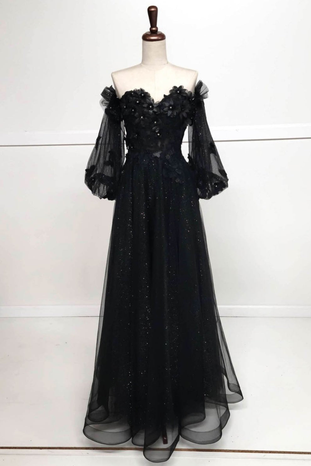 Chicas HF3096 A-Line Off-Shoulder Floral Maxi Style Fabric Dress