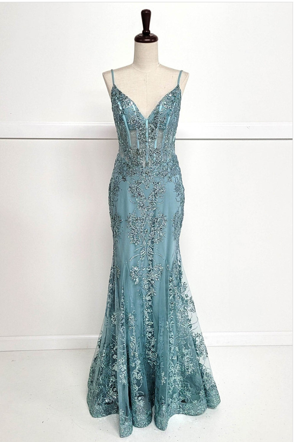 Chicas C813 Evening Mermaid Floor-Length Formal Style Fabric Dress