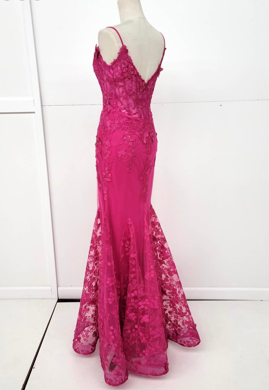 Chicas C816 Printed Prom Lilac Mermaid Spaghetti-Strap Butterfly Tulle Dress