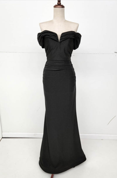 Chicas C325 Solid-Color Mermaid Off-Shoulder Convertible-Straps Fabric Dress