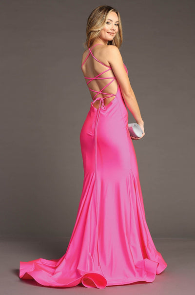 Chicas YG5024 Solid-Color Mermaid Chic Style Fabric Dress