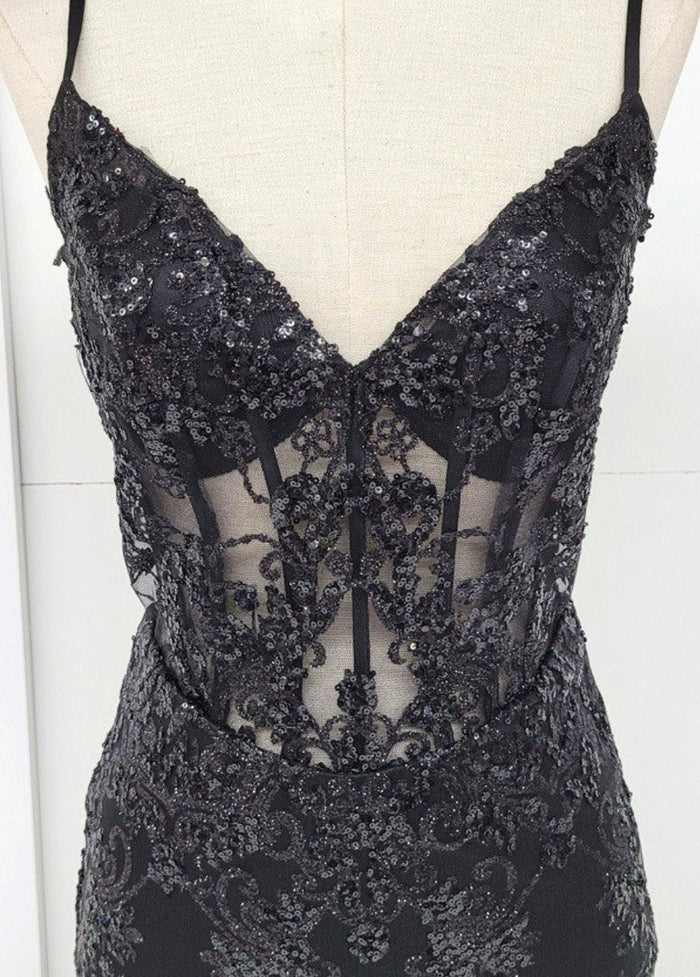 Chicas C814 Cocktail Illusion Short Corset Beaded Mesh Dress
