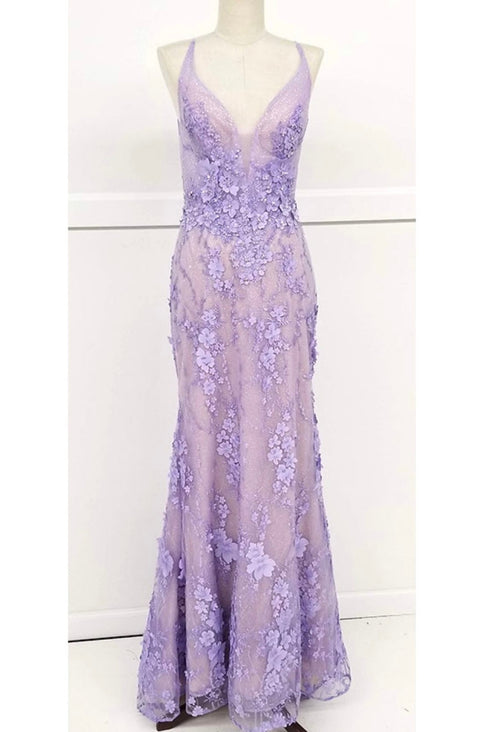 Chicas HF3058 Romantic Printed Prom Blush Illusion Floral Mesh Dress