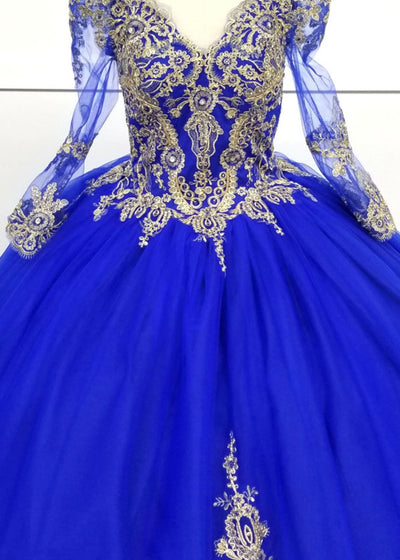Chicas HF3033 Royal BallDress Long Embroidered Tulle Dress