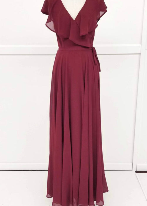 Chicas C2403 Floor-Length Elegant Evening Long Ruffled Chiffon Dress