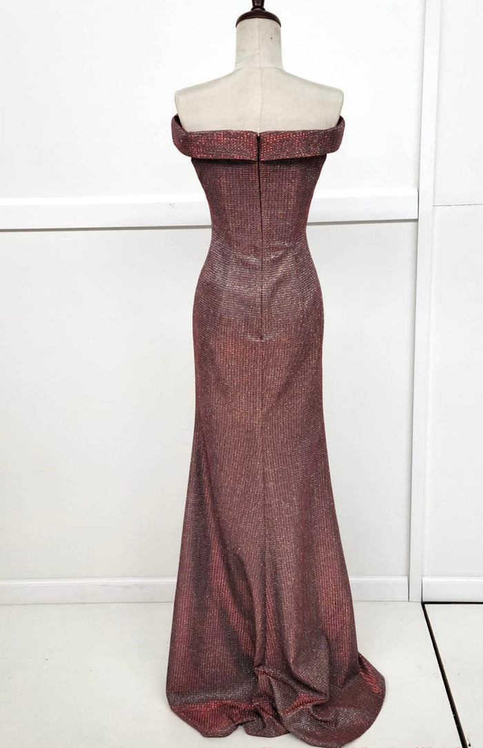 Chicas C7526 Evening Gold Sweetheart Floor-Length Fabric Dress