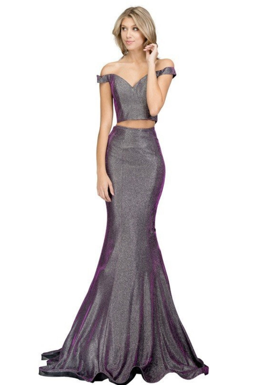 Chicas BT9020 Glam Glitter Prom Mermaid Sweetheart Floor-Length Fabric Dress