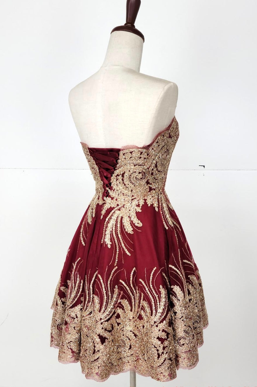 Chicas C1534 Cocktail Royal A-Line Strapless Short Fabric Dress